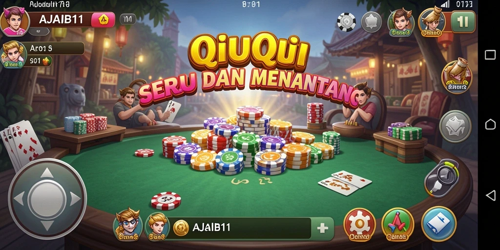 Tangkapan layar menampilkan aksi seru dalam permainan QiuQiu AJAIB11.