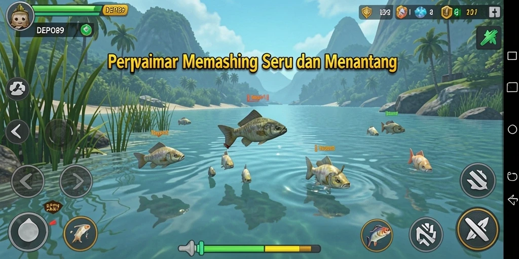Tampilan gameplay DEPO89 menampilkan pengalaman memancing yang mendebarkan.