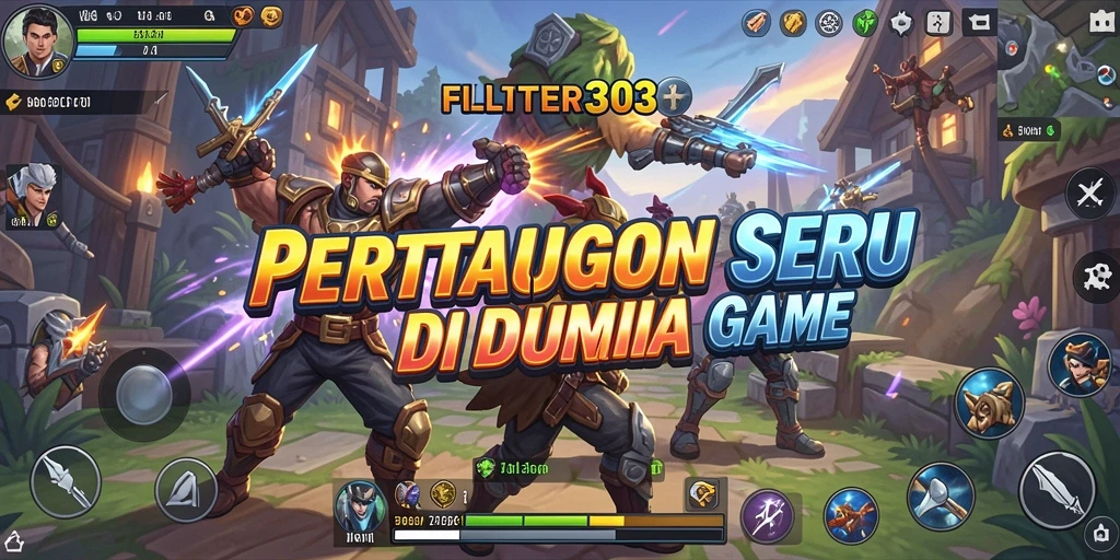 Tangkapan layar menunjukkan pertarungan epik dalam FILTER303 dengan karakter yang beraksi.