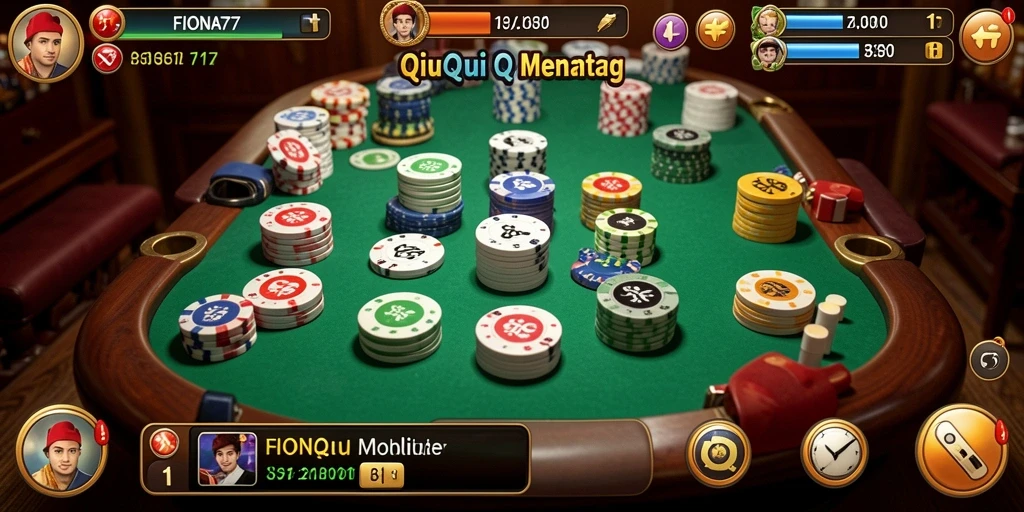 Gameplay seru FIONA77 dalam permainan QiuQiu.