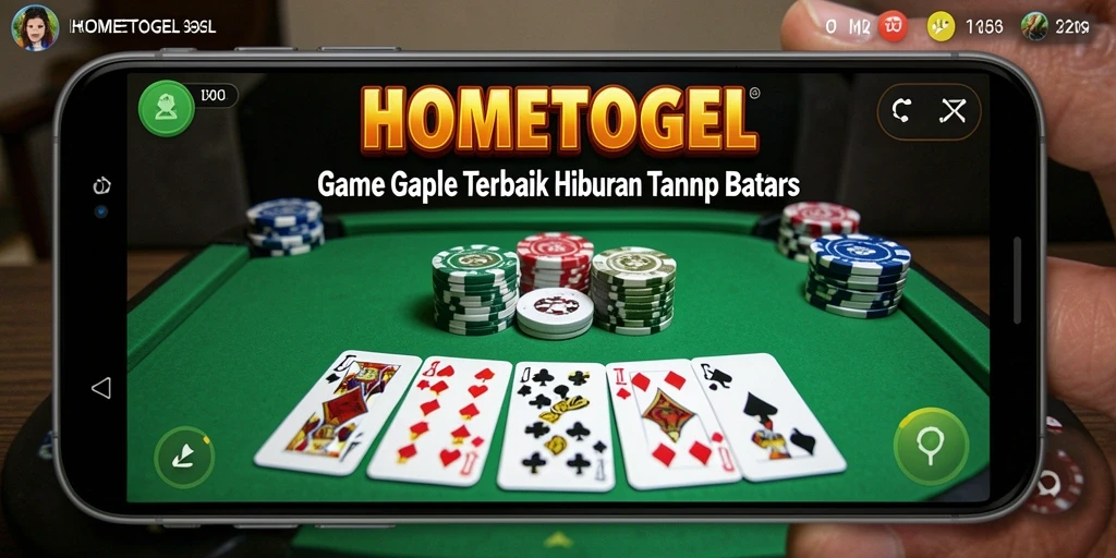 Tampilan gameplay seru dalam HOMETOGEL yang menggambarkan permainan Gaple.