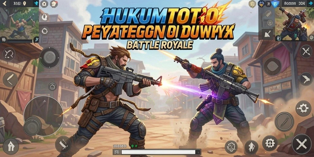Tangkapan layar HUKUMTOTO menunjukkan intensitas pertarungan Battle Royale yang mendebarkan.