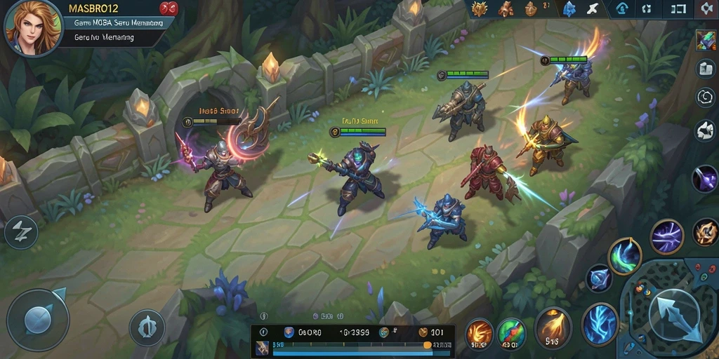 Tampilan seru gameplay MOBA di MASBRO12.