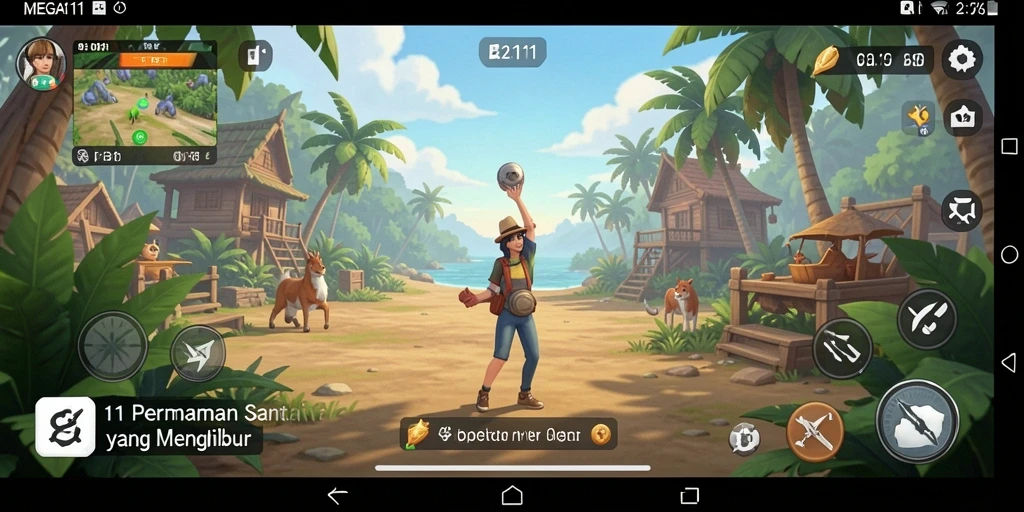 Gameplay MEGA111 yang ceria dan menghibur dengan tantangan menarik.