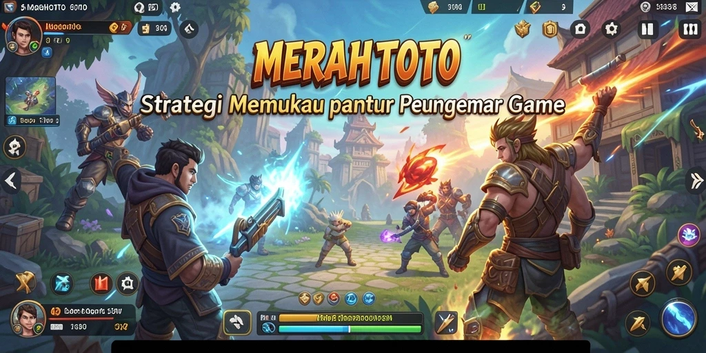 Screenshot gameplay yang menunjukkan strategi pertempuran di MERAHTOTO.