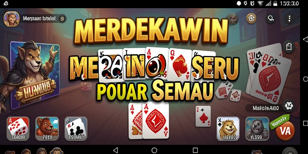 Tampilan gameplay seru dalam permainan domino MERDEKAWIN.