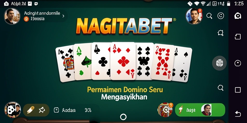 Screenshot gameplay utama NAGITABET yang menampilkan keseruan permainan Domino.