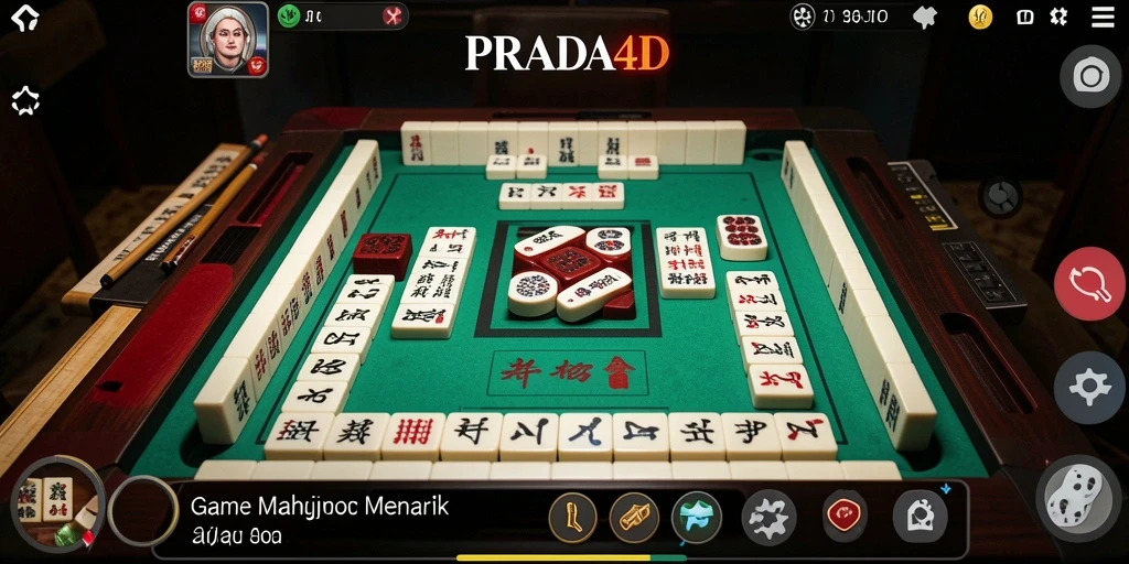 Tampilan utama gameplay <strong>PRADA4D</strong> yang memukau dengan ubin Mahjong.