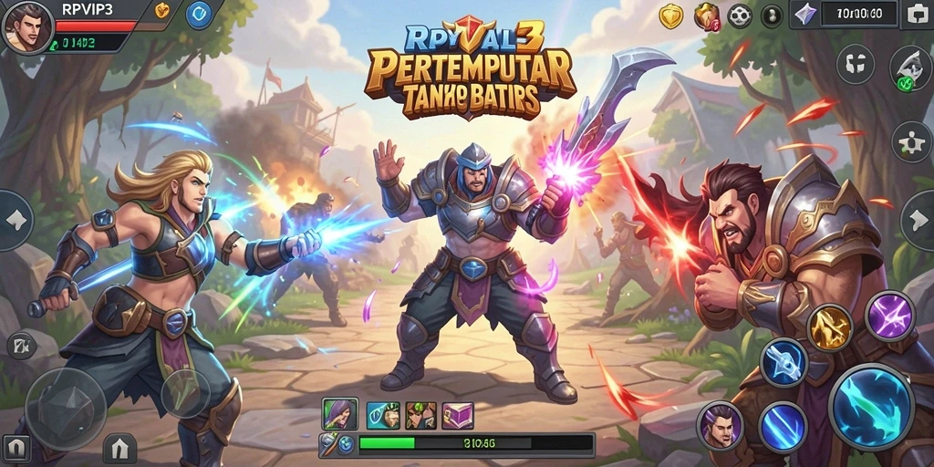Tangkapan layar gameplay intens dari RPVIP3 di medan pertempuran.