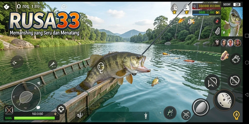 Gameplay RUSA33 menampilkan suasana memancing yang menakjubkan dan realistis.