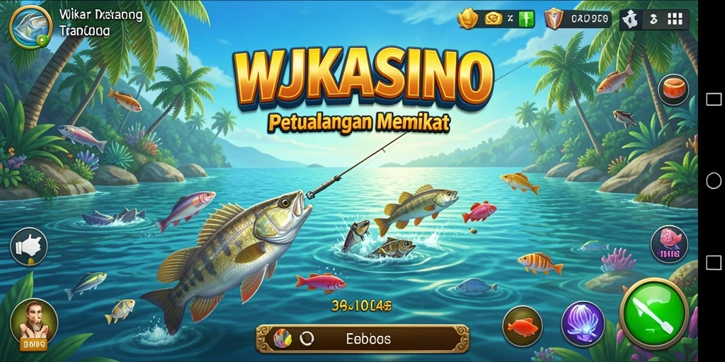 Tampilan gameplay WJKASINO dengan momen menangkap ikan yang mengasyikkan.